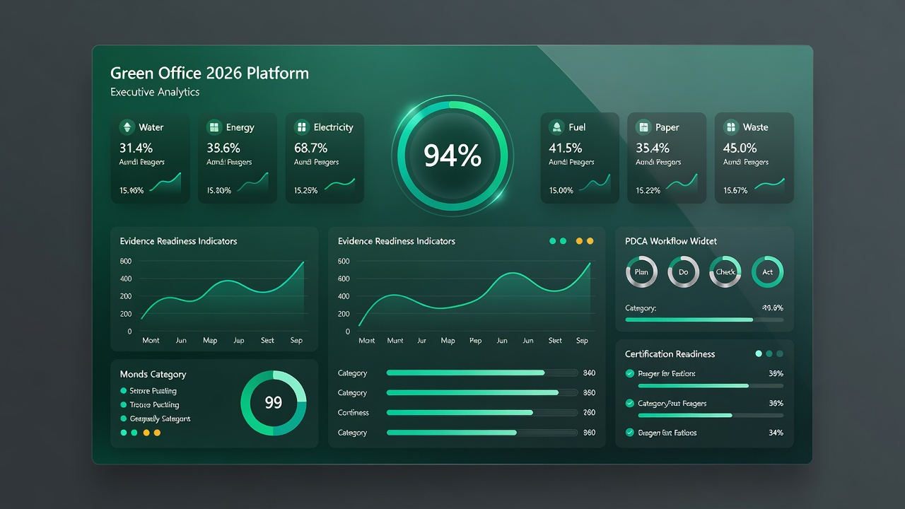 ภาพหน้าจอแดชบอร์ดผู้บริหาร Green Office 2026